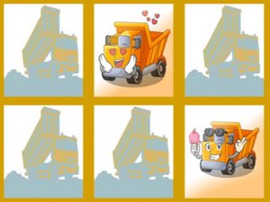 Dump Trucks Memory Puzzle Game