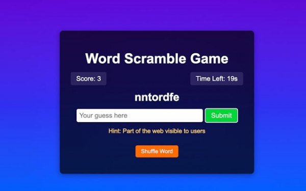 Word Scramble Game Challenge - Free Online Puzzle Game - Word Game